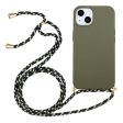 iPhone 15 Plus Fleksibelt Plastik Cover m. Snor   Strop - Army Grøn on Sale