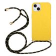 iPhone 15 Fleksibelt Plastik Cover m. Snor   Strop - Gul For Sale