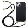 iPhone 15 Plus Fleksibelt Plastik Cover m. Snor   Strop - Sort Hot on Sale