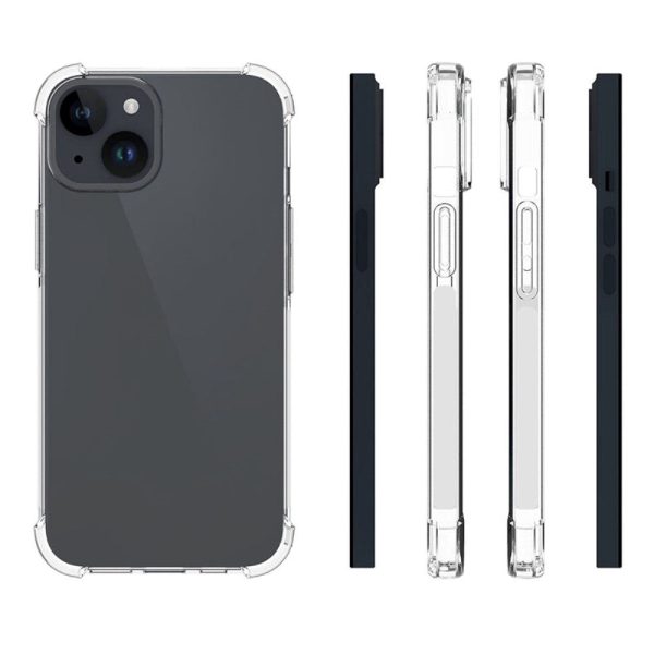 iPhone 15 Plus Shock-Proof Fleksibel Plastik Cover - Gennemsigtig For Cheap