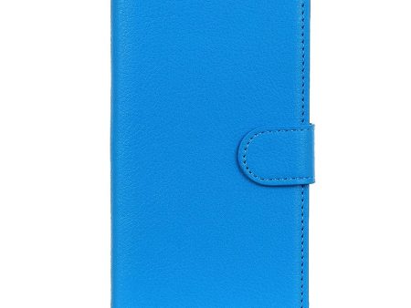 iPhone 15 Plus Litchi Læder Cover m. Pung - Blå Supply