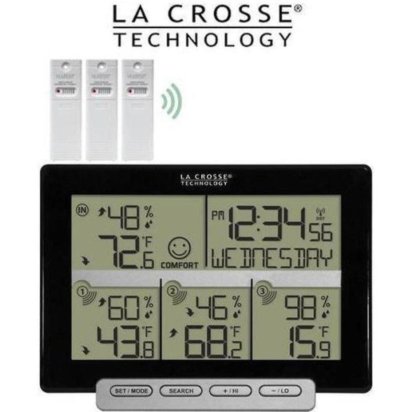 La Crosse Weather Station with 3 Remote Sensors Online Hot Sale