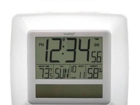 Solar Digital Wall Clock Indoor Temp Humidity Sale