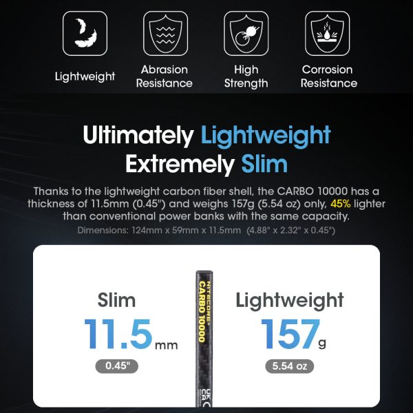 Nitecore 10,000mah Ultra Lightweight Carbon Fiber Power Bank Sale