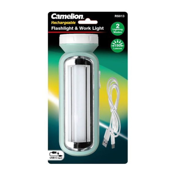 Camelion Rs913 2 In 1 150 Lumens Flashlight & Work Light Hot on Sale