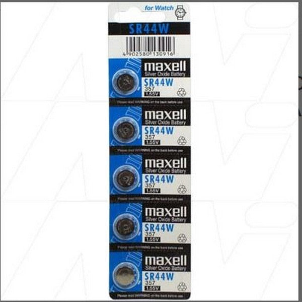 Maxell Silver Oxide Battery Sr44w 5 Pack 1.5v - 1 Each For Sale